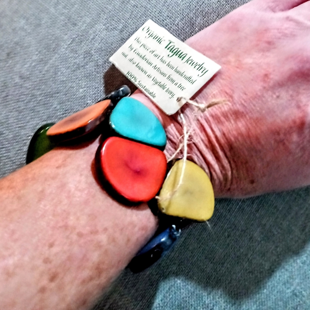 Bright colorful art deco bangle